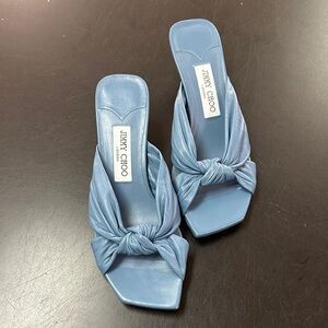 Jimmy Choo Light Blue Knotted Heels